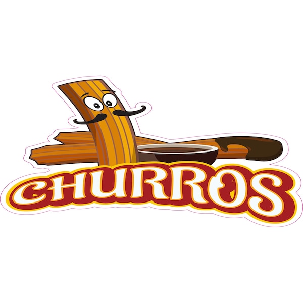 Safety Sign, 48 in Height, Vinyl, 18 in Length, Churros
